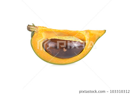 Egg fruit, Canistel, Yellow Sapote (Pouteria campechiana (Kunth) Baehni) isolated on white background Egg fruit, Canistel, Yellow Sapote (Pouteria campechiana (Kunth) Baehni) isolated on white background 103310312
