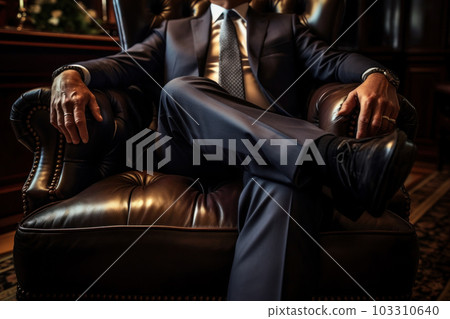 President sitting in a luxury leather chair President sitting in a luxury leather chair 103310640