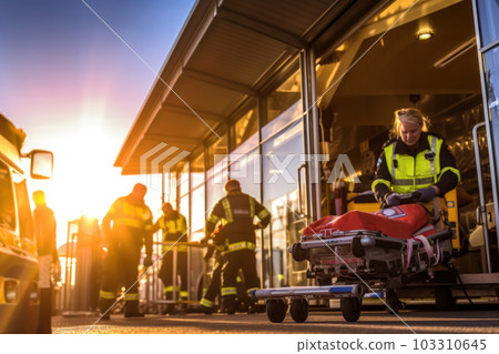 Paramedics working on the scene Paramedics working on the scene 103310645