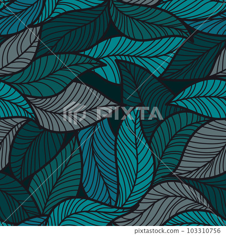 Pattern with hand drawn leaves. Pattern with hand drawn leaves. 103310756