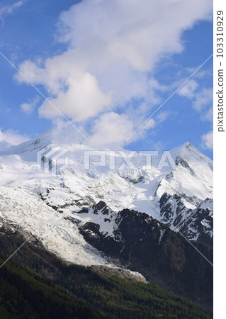 Mont Blanc seen from the city of Chamonix Mont Blanc seen from the city of Chamonix 103310929