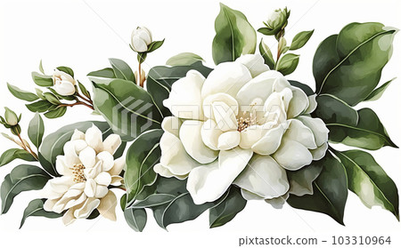 gardenia flower watercolor 103310964