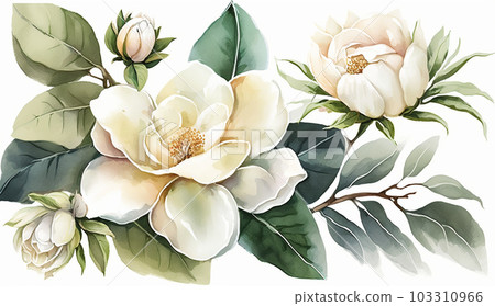 梔子花水彩 103310966