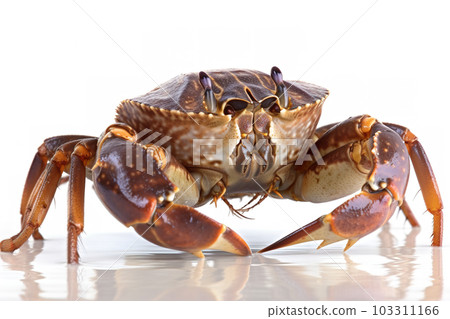 Image of a crab on white background. Amphibian. Wildlife Animals. Illustration, Generative AI. Image of a crab on white background. Amphibian. Wildlife Animals. Illustration, Generative AI. 103311166