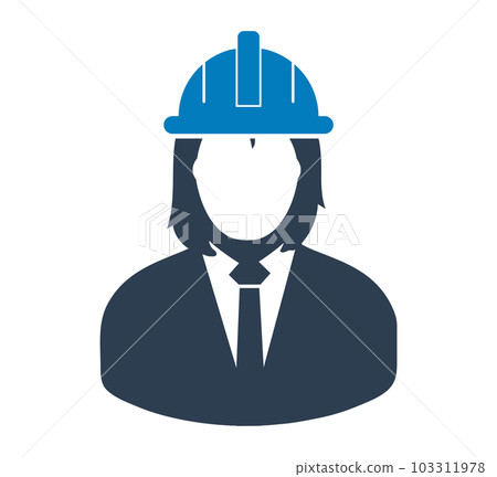 Female Engineer Icon. Flat style vector EPS. Female Engineer Icon. Flat style vector EPS. 103311978