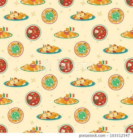 Mexican traditional food seamless pattern. Vector illustration in hand drawn style Mexican traditional food seamless pattern. Vector illustration in hand drawn style 103312547