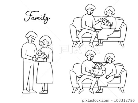 A couple set holding a baby A couple set holding a baby 103312786