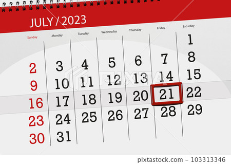 Calendar 2023, deadline, day, month, page, organizer, date, July, friday, number 21 103313346