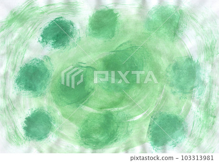 Hand Painted Abstract Watercolor Background. Watercolor Green Circle Abstract Designs. Paint Green Circle Texture Background. 103313981