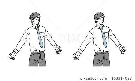 商業插畫插圖集一個男人用簡單的觸摸深呼吸 103314088