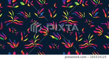 Seamless Floral Pattern with Colorful Gradient Style. Flower Motif. Suitable for Wallpaper, Wrapping Paper, Background, Fabric, Textile, Apparel, and Card Design Seamless Floral Pattern with Colorful Gradient Style. Flower Motif. Suitable for Wallpaper, Wrapping Paper, Background, Fabric, Textile, Apparel, and Card Design 103314125