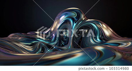 Metallic golden swirls morphing abstract fluid art Metallic golden swirls morphing abstract fluid art 103314980