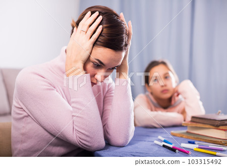 Mother upset her daughter Mother upset her daughter 103315492