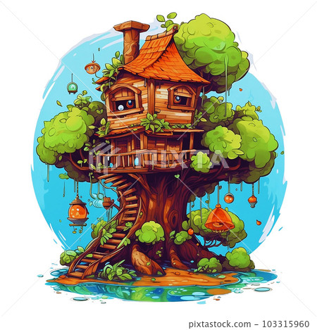 Tree house "AI-generated image" 103315960