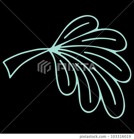 Colorful Vector Leaf Illustration on Black Background. Leaf Image in Line Art Style. Colorful Vector Leaf Illustration on Black Background. Leaf Image in Line Art Style. 103316019