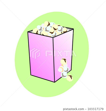 粉紅色紙盒中的爆米花 103317179