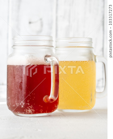 Two kombucha jars 103317273