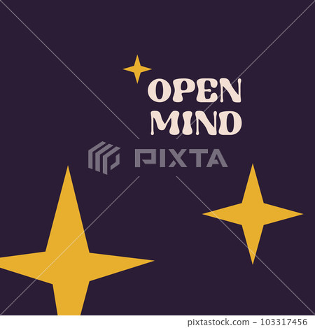 Motivational card design with text Open mind and 103317456