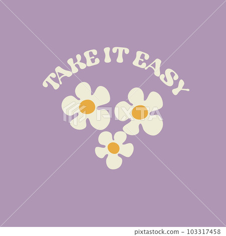Motivation card design with text Take it easy and 103317458