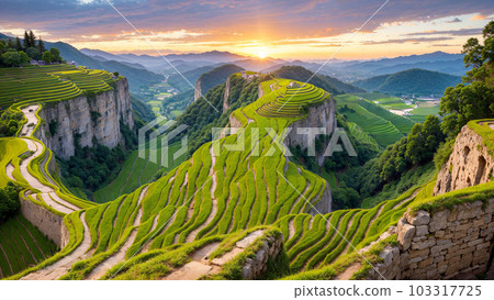 人工智能生成的圖像 [自然] 梯田景觀 103317725