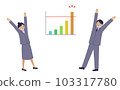 Men and women in suits who are happy with good results 103317780