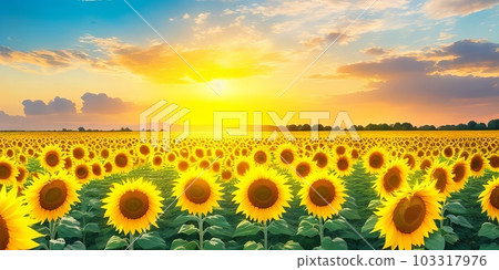 Captivating Nature Landscape Panorama and Idyllic Farm Scene. Generative AI. 103317976