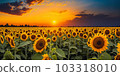 Captivating Nature Landscape Panorama and Idyllic Farm Scene. Generative AI. 103318010
