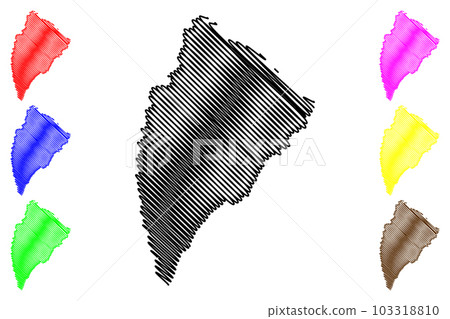 Agios Efstratios island (Hellenic Republic, Greece, Greek island) map vector illustration, scribble sketch Saint Eustratius, Ai Stratis, Halonnesus or Halonnesos map 103318810