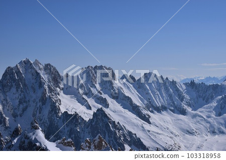View of the European Alps from the Aiguille du Midi Observatory 103318958