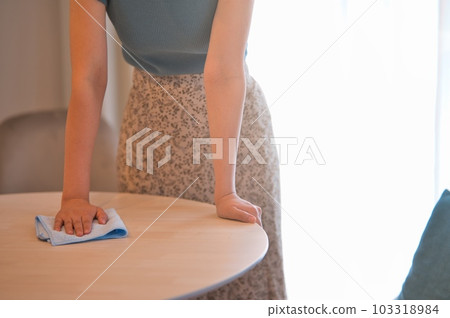 清潔餐桌的女人 清潔餐桌的女人 103318984