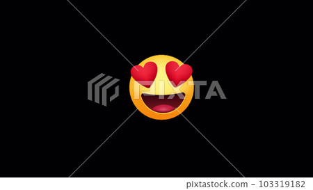 Smiling face with heart eyes flat animated emoji. Emoticon motion design video. Alpha channel. Smiling face with heart eyes flat animated emoji. Emoticon motion design video. Alpha channel. 103319182