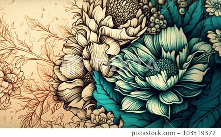 古典花卉背景圖 103319372