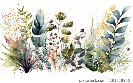 Botanical watercolor for background or illustration Botanical watercolor for background or illustration 103319890
