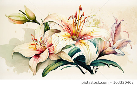 Lily flower watercolor Lily flower watercolor 103320402