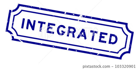 Grunge blue integrated word rubber seal stamp on white background Grunge blue integrated word rubber seal stamp on white background 103320901