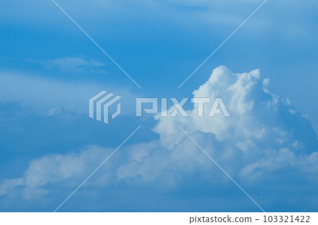 White Cloud fluffy over blue sky nature cloudscape background abstract season and weather 103321422