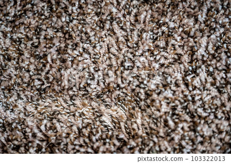 Compressed area of carpet with indentation where heavy furniture sat for a long period.  103322013