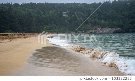 Sand Beach of Acadia National Park on east side of Mount Desert Island. Sand Beach of Acadia National Park on east side of Mount Desert Island. 103322232