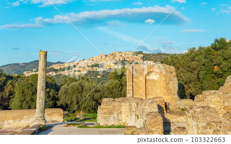 Villa Adriana or Hadrian's Villa. Roman archaeological complex at Tivoli, Italy 103322663