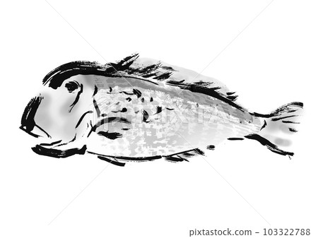 Hand drawn Japanese style illustration of tilefish 103322788