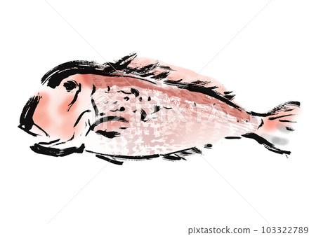 Hand drawn Japanese style illustration of tilefish 103322789