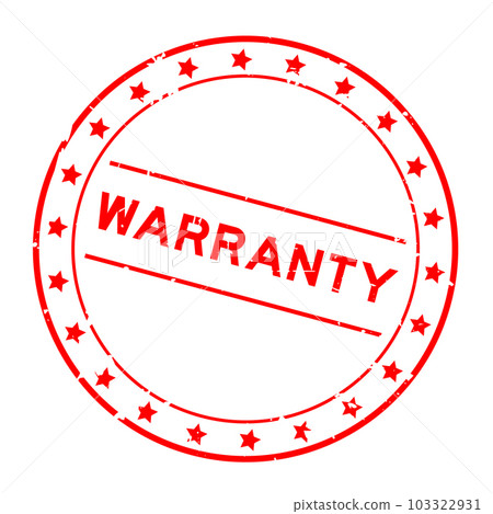 Grunge red warranty word round rubber seal stamp on white background Grunge red warranty word round rubber seal stamp on white background 103322931