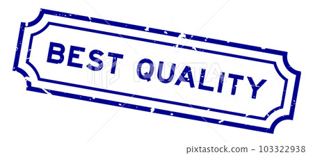 Grunge blue best quality word rubber seal stamp on white background 103322938