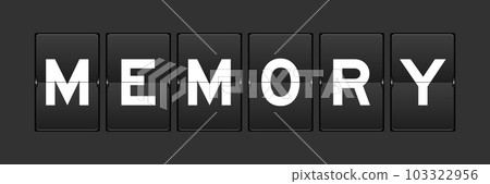 Black color analog flip board with word memory on gray background Black color analog flip board with word memory on gray background 103322956