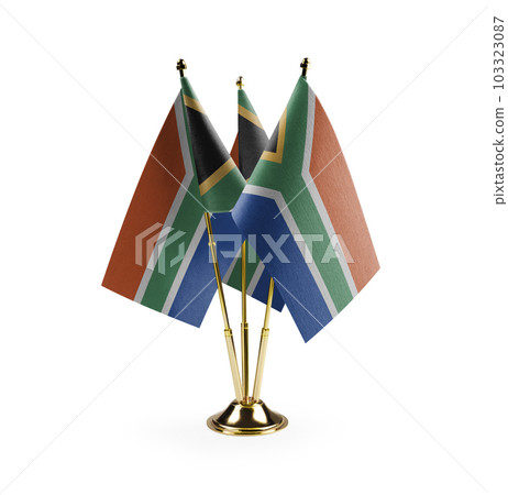 Small national flags of the South Africa on a white background Small national flags of the South Africa on a white background 103323087