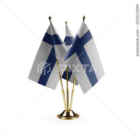 Small national flags of the Finland on a white background Small national flags of the Finland on a white background 103323094
