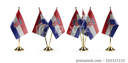 Small national flags of the Croatia on a white background 103323135