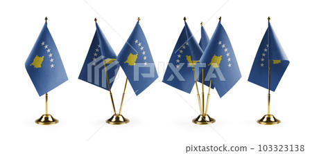 Small national flags of the Kosovo on a white background Small national flags of the Kosovo on a white background 103323138