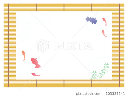 竹簾和金魚背景素材 103323241