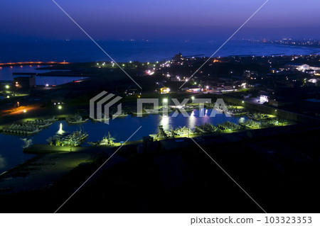<千葉縣>從禦部岬看朝日市的夜景 <千葉縣>從禦部岬看朝日市的夜景 103323353